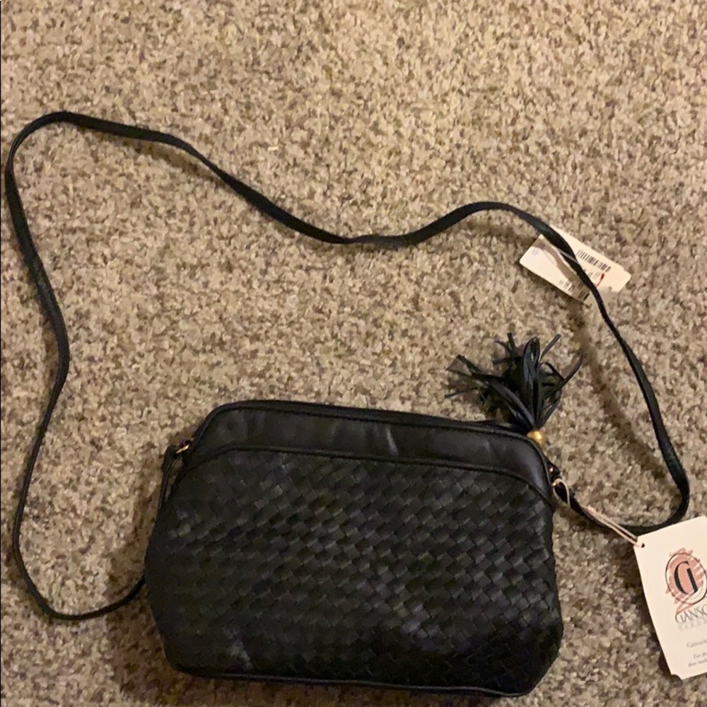 Black leather purse